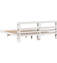 Massivholzbett ohne Matratze Weiß 200x200 cm Kiefernholz