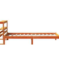 Bettgestell mit Kopfteil ohne Matratze Wachsbraun 75x190 cm