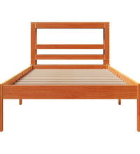 Bettgestell mit Kopfteil ohne Matratze Wachsbraun 90x190 cm
