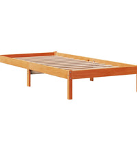 Bettgestell mit Kopfteil ohne Matratze Wachsbraun 90x190 cm