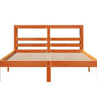 Bettgestell mit Kopfteil ohne Matratze Wachsbraun 135x190 cm