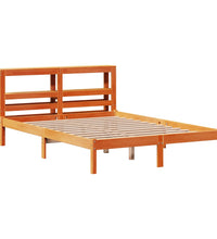 Bettgestell mit Kopfteil ohne Matratze Wachsbraun 120x200 cm