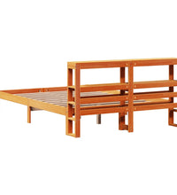 Bettgestell mit Kopfteil ohne Matratze Wachsbraun 120x200 cm