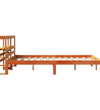 Bettgestell mit Kopfteil ohne Matratze Wachsbraun 160x200 cm