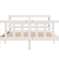 Massivholzbett ohne Matratze Weiß 140x200 cm Kiefernholz