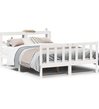 Massivholzbett ohne Matratze Weiß 140x200 cm Kiefernholz