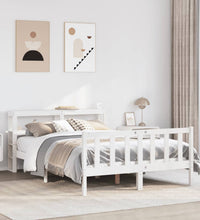 Massivholzbett ohne Matratze Weiß 150x200 cm Kiefernholz