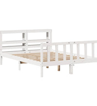 Massivholzbett ohne Matratze Weiß 160x200 Kiefernholz