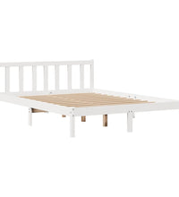 Massivholzbett ohne Matratze Weiß 160x200 Kiefernholz