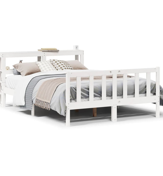 Massivholzbett ohne Matratze Weiß 160x200 Kiefernholz