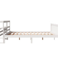 Massivholzbett ohne Matratze Weiß 200x200 cm Kiefernholz