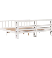 Massivholzbett ohne Matratze Weiß 200x200 cm Kiefernholz