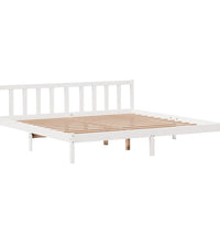 Massivholzbett ohne Matratze Weiß 200x200 cm Kiefernholz