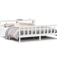 Massivholzbett ohne Matratze Weiß 200x200 cm Kiefernholz