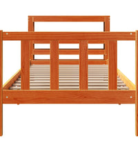 Bettgestell mit Kopfteil ohne Matratze Wachsbraun 75x190 cm