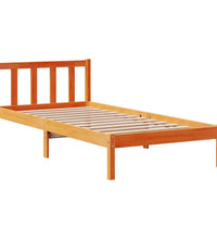 Bettgestell mit Kopfteil ohne Matratze Wachsbraun 75x190 cm