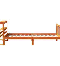 Bettgestell mit Kopfteil ohne Matratze Wachsbraun 90x190 cm