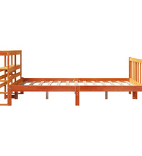 Bettgestell mit Kopfteil ohne Matratze Wachsbraun 120x190 cm