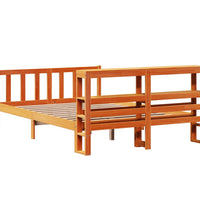 Bettgestell mit Kopfteil ohne Matratze Wachsbraun 120x190 cm