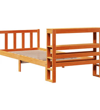 Bettgestell mit Kopfteil ohne Matratze Wachsbraun 90x200 cm