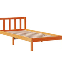 Bettgestell mit Kopfteil ohne Matratze Wachsbraun 100x200 cm