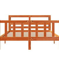 Bettgestell mit Kopfteil ohne Matratze Wachsbraun 120x200 cm
