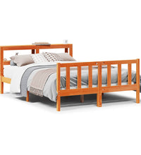 Bettgestell mit Kopfteil ohne Matratze Wachsbraun 160x200 cm