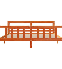 Bettgestell mit Kopfteil ohne Matratze Wachsbraun 180x200 cm