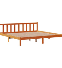 Bettgestell mit Kopfteil ohne Matratze Wachsbraun 180x200 cm