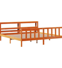 Bettgestell mit Kopfteil ohne Matratze Wachsbraun 200x200 cm