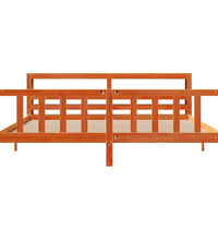 Bettgestell mit Kopfteil ohne Matratze Wachsbraun 200x200 cm