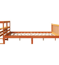 Bettgestell mit Kopfteil ohne Matratze Wachsbraun 200x200 cm