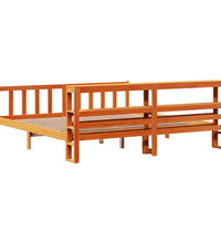 Bettgestell mit Kopfteil ohne Matratze Wachsbraun 200x200 cm