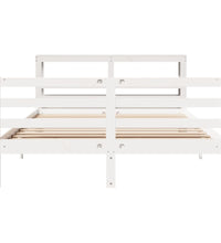 Massivholzbett ohne Matratze Weiß 135x190 cm Kiefernholz