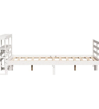 Massivholzbett ohne Matratze Weiß 135x190 cm Kiefernholz