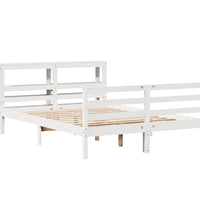 Massivholzbett ohne Matratze Weiß 140x190 cm Kiefernholz