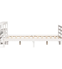 Massivholzbett ohne Matratze Weiß 140x190 cm Kiefernholz