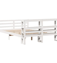 Massivholzbett ohne Matratze Weiß 140x190 cm Kiefernholz