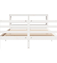 Massivholzbett ohne Matratze Weiß 140x200 cm Kiefernholz