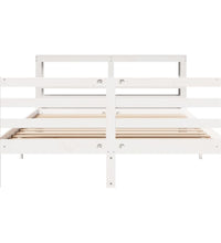 Massivholzbett ohne Matratze Weiß 150x200 cm Kiefernholz