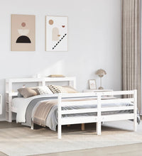 Massivholzbett ohne Matratze Weiß 160x200 Kiefernholz