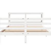 Massivholzbett ohne Matratze Weiß 160x200 Kiefernholz