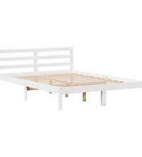 Massivholzbett ohne Matratze Weiß 160x200 Kiefernholz