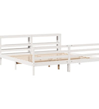 Massivholzbett ohne Matratze Weiß 200x200 cm Kiefernholz