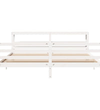 Massivholzbett ohne Matratze Weiß 200x200 cm Kiefernholz