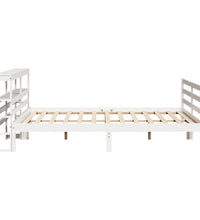 Massivholzbett ohne Matratze Weiß 200x200 cm Kiefernholz