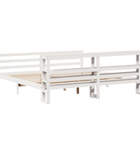 Massivholzbett ohne Matratze Weiß 200x200 cm Kiefernholz