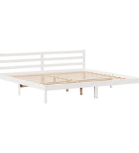 Massivholzbett ohne Matratze Weiß 200x200 cm Kiefernholz