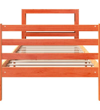 Massivholzbett ohne Matratze Wachsbraun 75x190 cm Kiefernholz