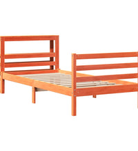 Massivholzbett ohne Matratze Wachsbraun 90x190 cm Kiefernholz